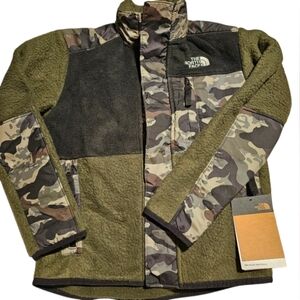 The North Face Kids' Forrest Fleece Mashup Jacket Camo Snap Close Kid's Size 7-8